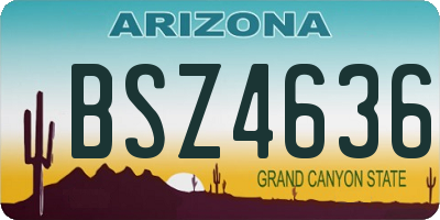 AZ license plate BSZ4636