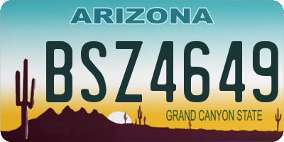 AZ license plate BSZ4649