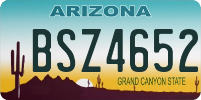 AZ license plate BSZ4652