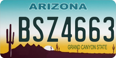 AZ license plate BSZ4663