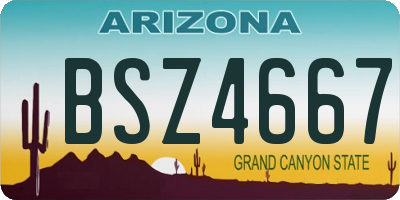 AZ license plate BSZ4667