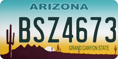 AZ license plate BSZ4673