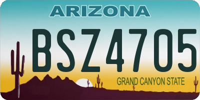 AZ license plate BSZ4705