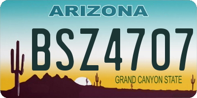 AZ license plate BSZ4707