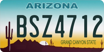 AZ license plate BSZ4712