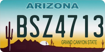 AZ license plate BSZ4713