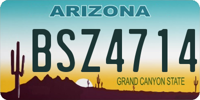 AZ license plate BSZ4714