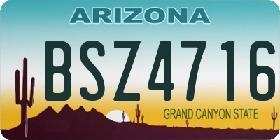 AZ license plate BSZ4716