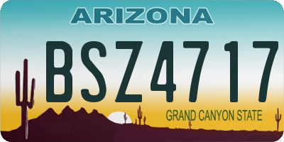 AZ license plate BSZ4717