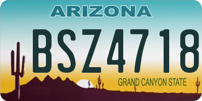 AZ license plate BSZ4718