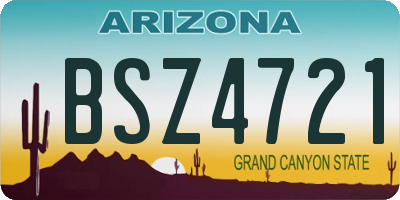 AZ license plate BSZ4721