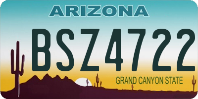 AZ license plate BSZ4722