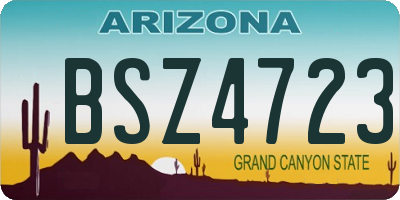 AZ license plate BSZ4723