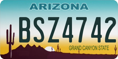 AZ license plate BSZ4742