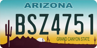 AZ license plate BSZ4751