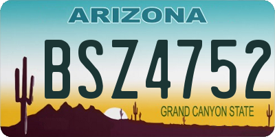 AZ license plate BSZ4752