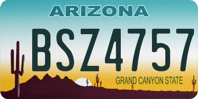 AZ license plate BSZ4757