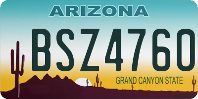 AZ license plate BSZ4760