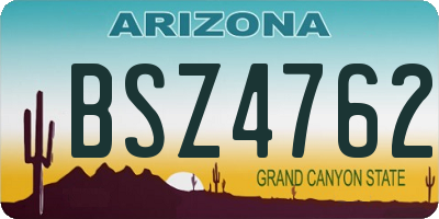 AZ license plate BSZ4762