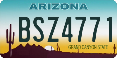 AZ license plate BSZ4771