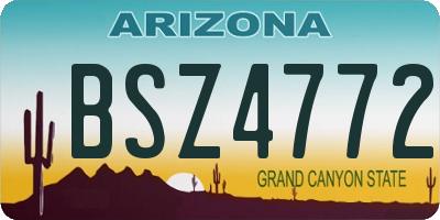 AZ license plate BSZ4772