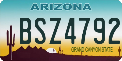 AZ license plate BSZ4792