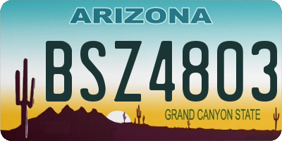 AZ license plate BSZ4803