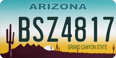 AZ license plate BSZ4817