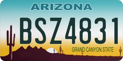 AZ license plate BSZ4831