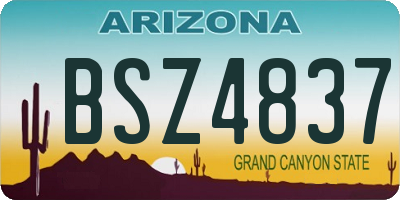 AZ license plate BSZ4837