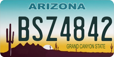 AZ license plate BSZ4842