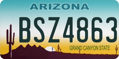 AZ license plate BSZ4863