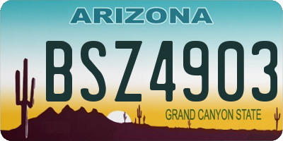 AZ license plate BSZ4903