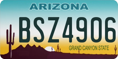 AZ license plate BSZ4906