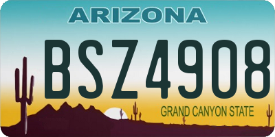 AZ license plate BSZ4908