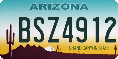 AZ license plate BSZ4912