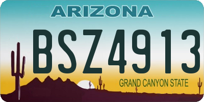 AZ license plate BSZ4913