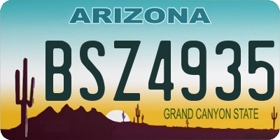 AZ license plate BSZ4935