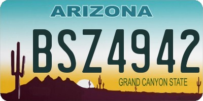 AZ license plate BSZ4942