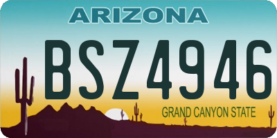 AZ license plate BSZ4946