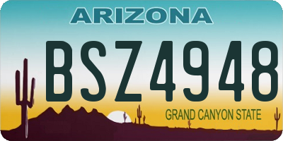 AZ license plate BSZ4948