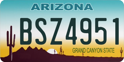 AZ license plate BSZ4951