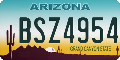 AZ license plate BSZ4954