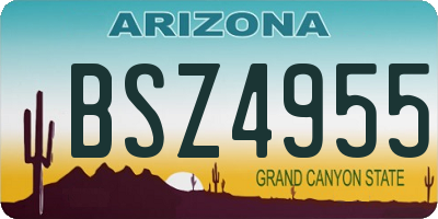 AZ license plate BSZ4955