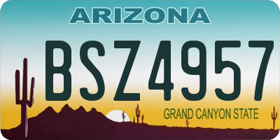 AZ license plate BSZ4957