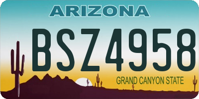 AZ license plate BSZ4958