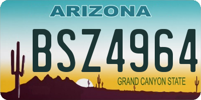 AZ license plate BSZ4964