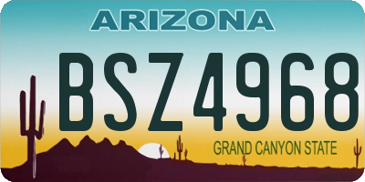 AZ license plate BSZ4968