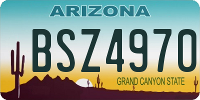 AZ license plate BSZ4970