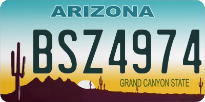 AZ license plate BSZ4974